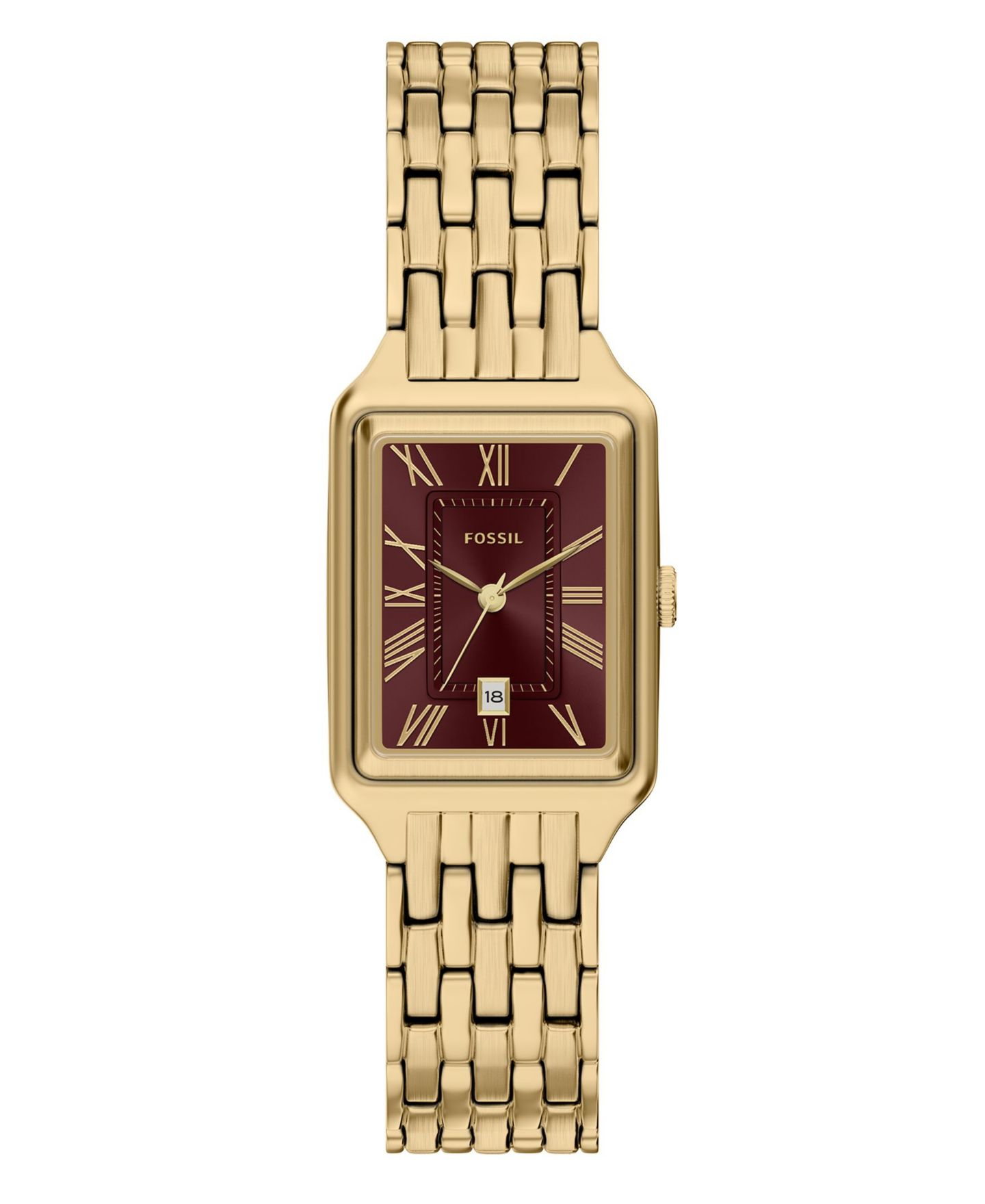 Женские часы Fossil Raquel Three-Hand Date Gold-Tone Stainless Steel Watch 23mm — фото 1