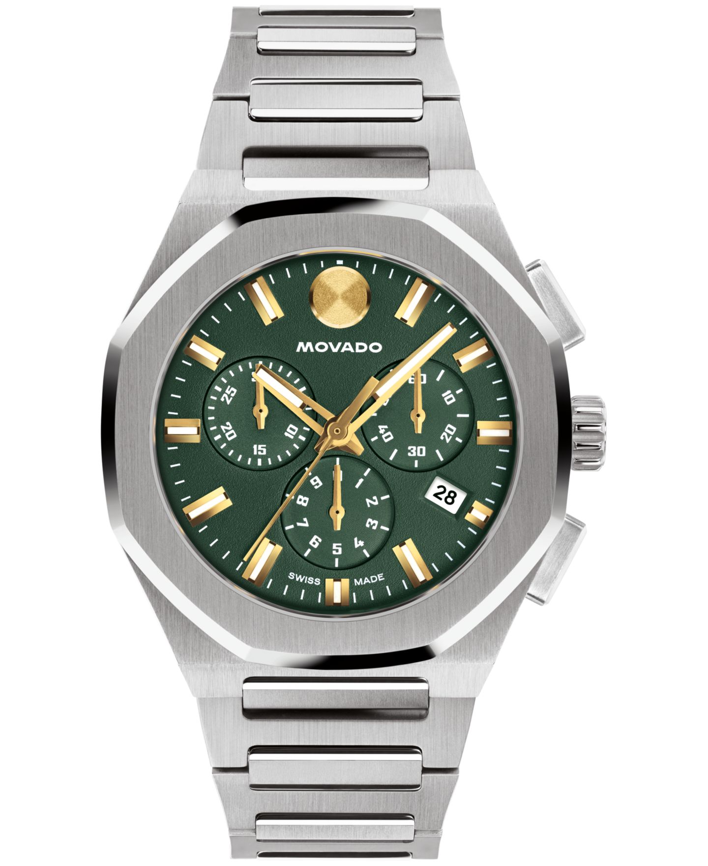 Мужские часы Movado Centurion Swiss Quartz Chrono Stainless Steel Watch 40mm — фото 1
