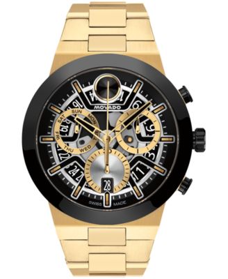 Men's Bold Fusion Swiss Quartz Chrono Ionic Plated Light Yellow Gold Steel Watch 44.50mm