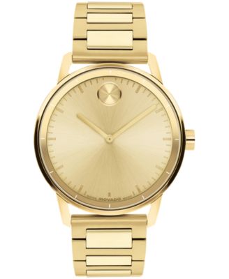 Men's Bold Echo Swiss Quartz Ionic Plated Light Yellow Gold Steel Watch 40mm