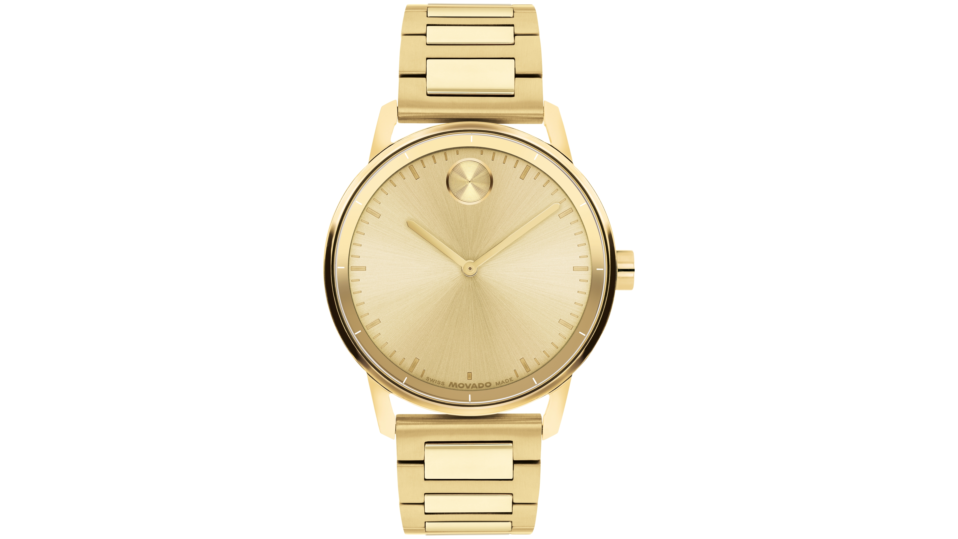 Movado Men's Bold Echo Swiss Quartz Ionic Plated Light Yellow Gold Steel Watch 40mm