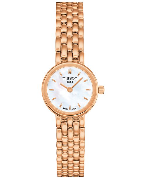 Tissot Women S Swiss Lovely Rose Gold Tone Pvd Stainless Steel Bracelet Watch 20mm T0580093311100 Reviews All Fine Jewelry Jewelry Watches Macy S