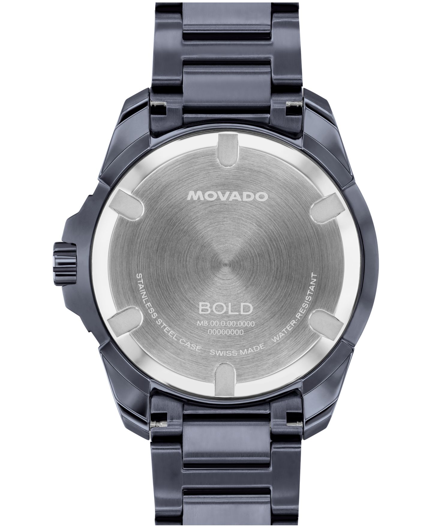 Мужские часы Movado Bold Verso S Swiss Quartz Stainless Steel Ionic Plated Blue Steel 34mm — фото 3
