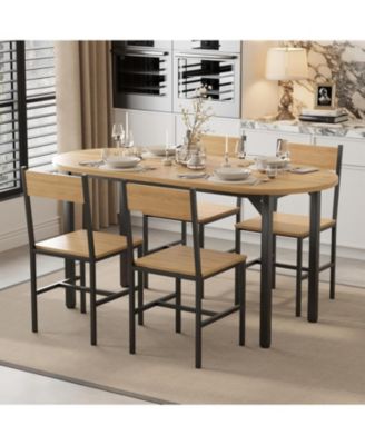 5Pieces Modern Kitchen Dining Table Set with 4 Chairs for Kitchen, Dining Room
