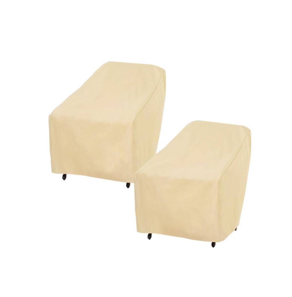 gaomon Patio Chair Covers for Outdoor Furniture, Waterproof 2 Pack, Heavy Duty Oxford Cloth, Large Lawn Chair Covers for Deep Seat Lounge - Beige