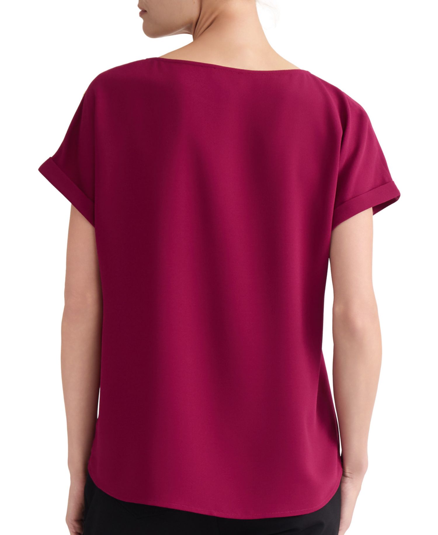 Plus Size Short-Sleeve Round Neck Top