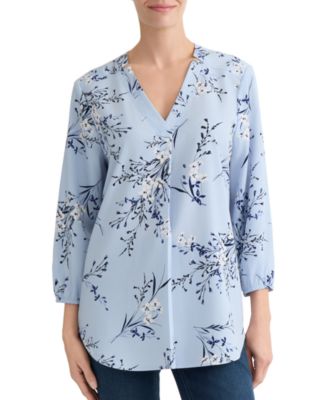 Plus Size Printed V-Neck Top