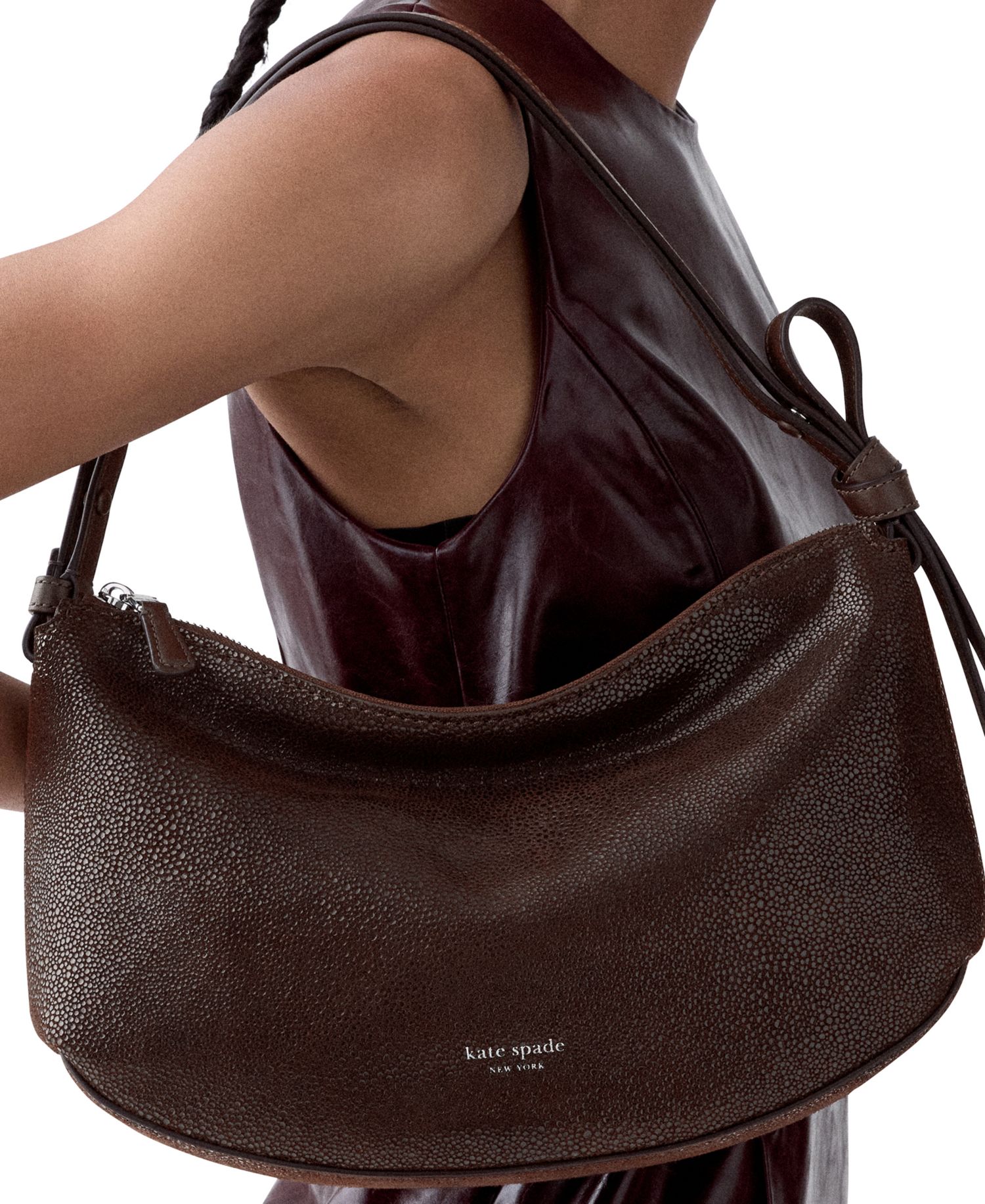 Loop Dot Medium Leather Shoulder Handbag
