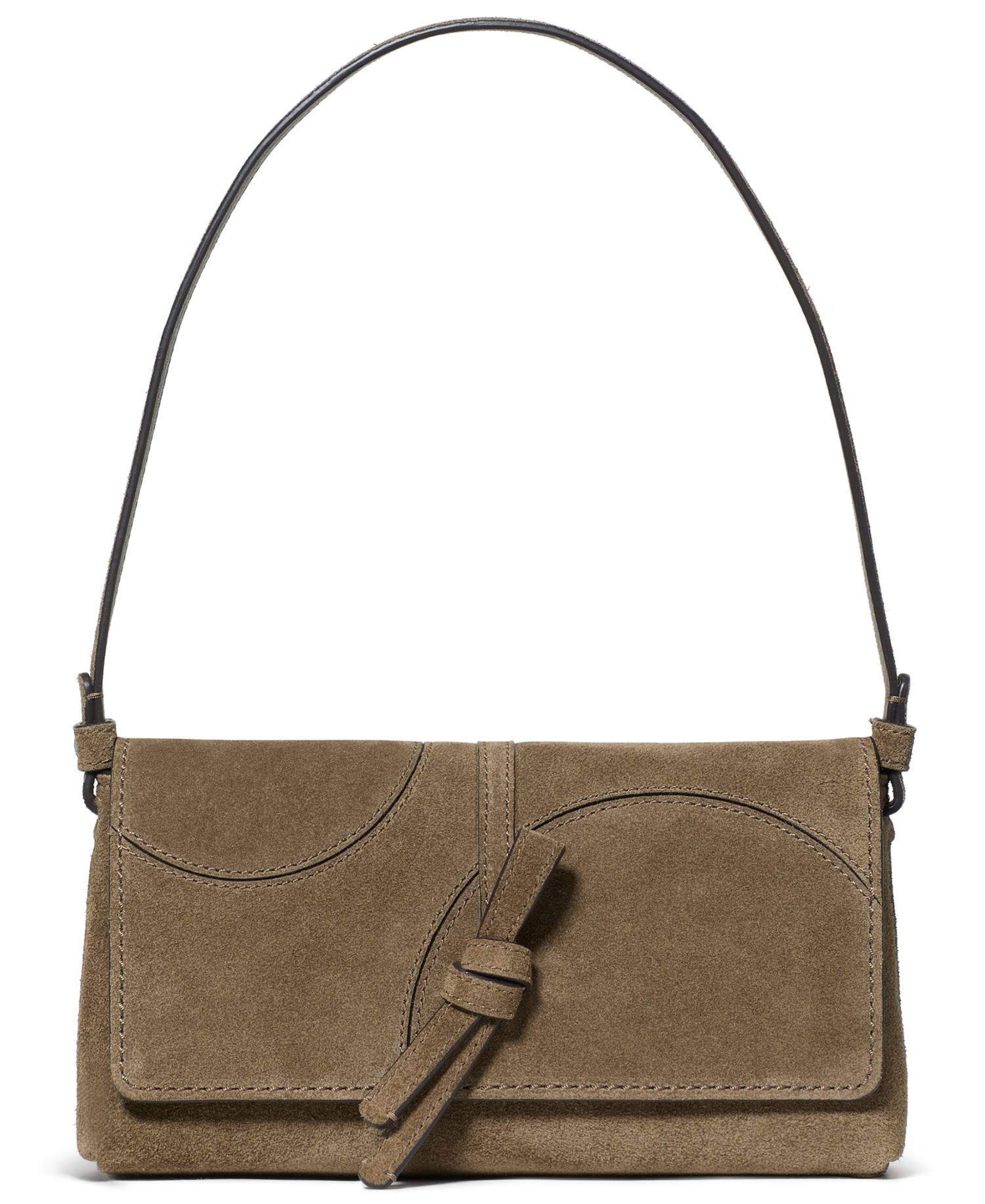 Loop Dot Patchwork Suede Flap Small Shoulder Bag