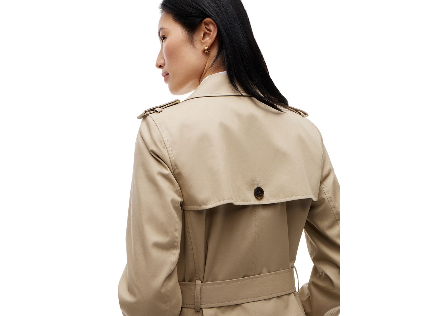 Женское пальто Tommy Hilfiger Double-Breasted Belted Trench, цвет: Бежевый — фото 3