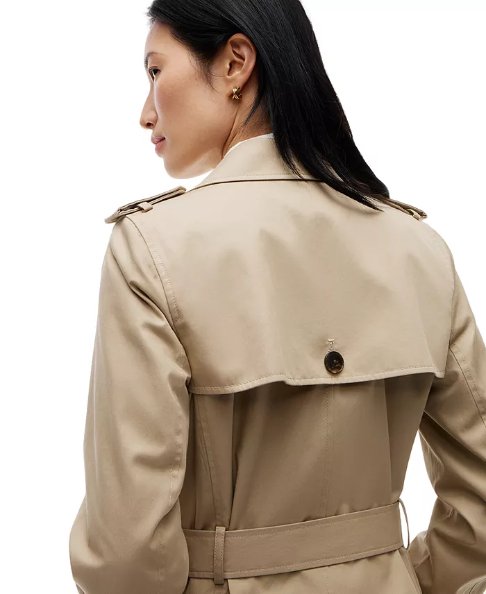 Women's Double-Breasted Belted Trench Coat - thumbnail 3