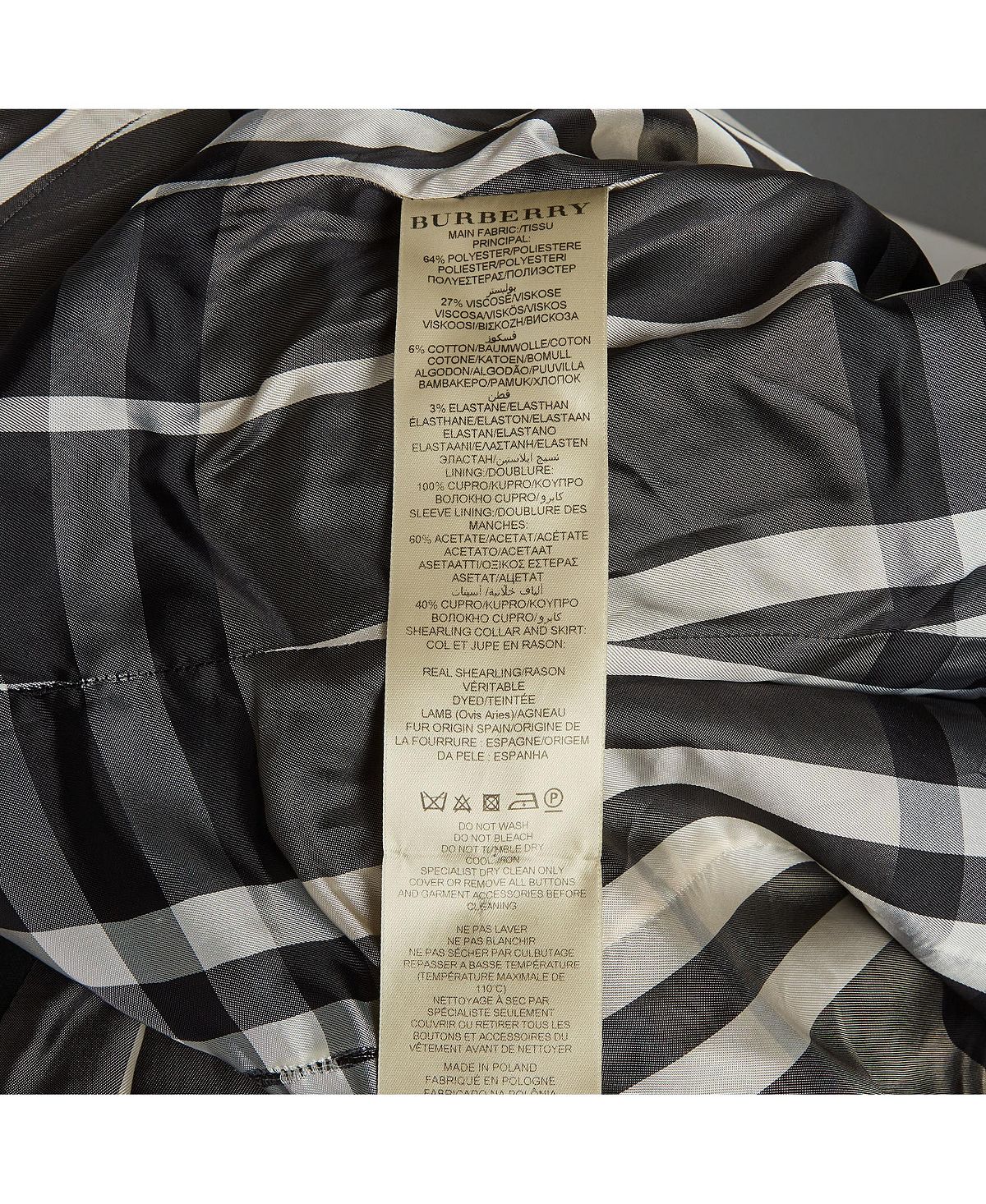 Pre-Owned Burberry Women's Shearling And Crepe Short Coat view 6 — MAYCSS fashion products