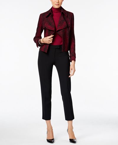 Anne Klein Draped Blazer, Turtleneck & Skinny Pants