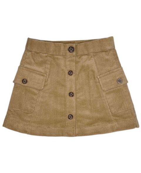 Юбка Hope & Henry Little and Big (6 to 12) Corduroy Button Front для девочек, цвет: Средний коричневый