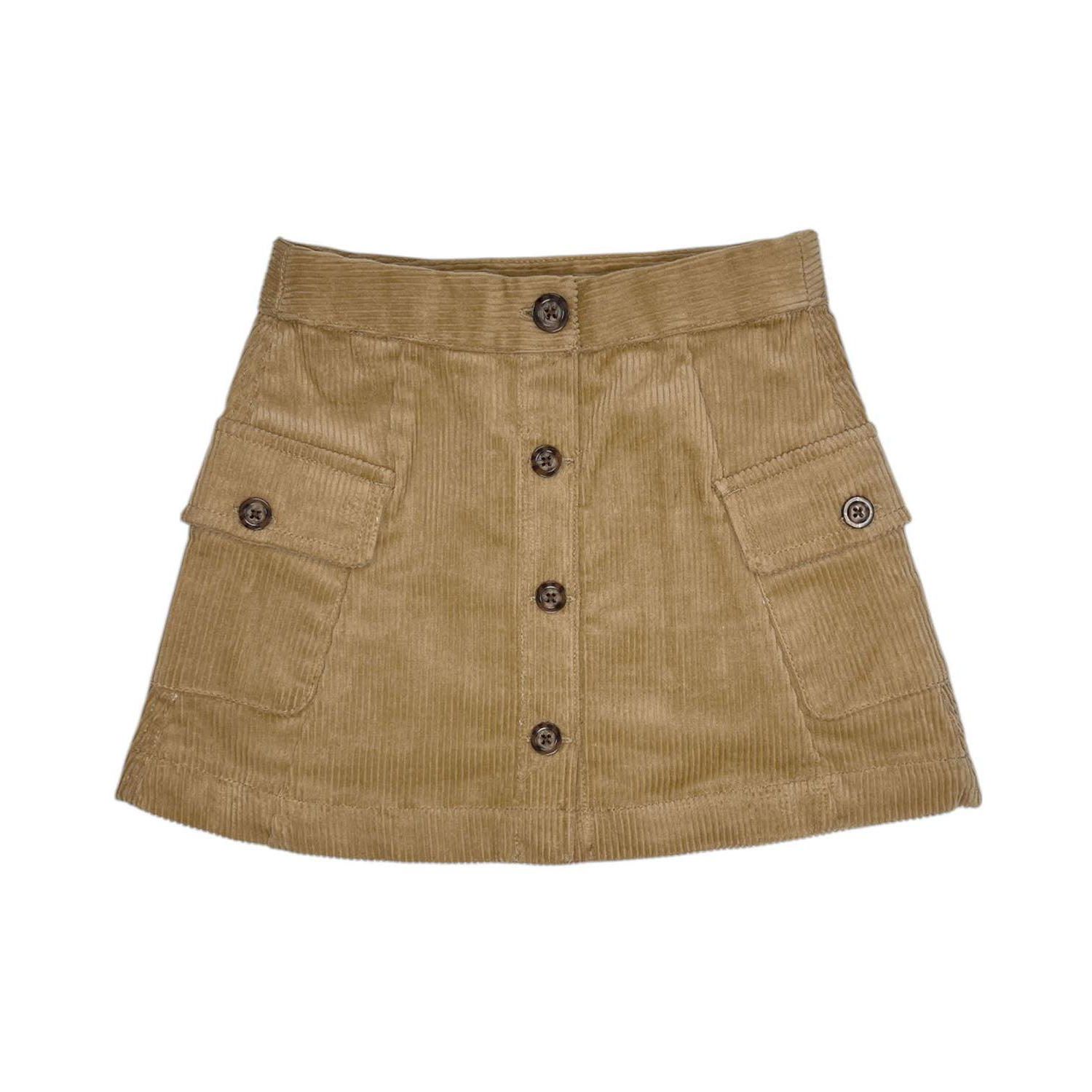 Little and Big ( 6 to 12 ) Corduroy Button Front Skirt