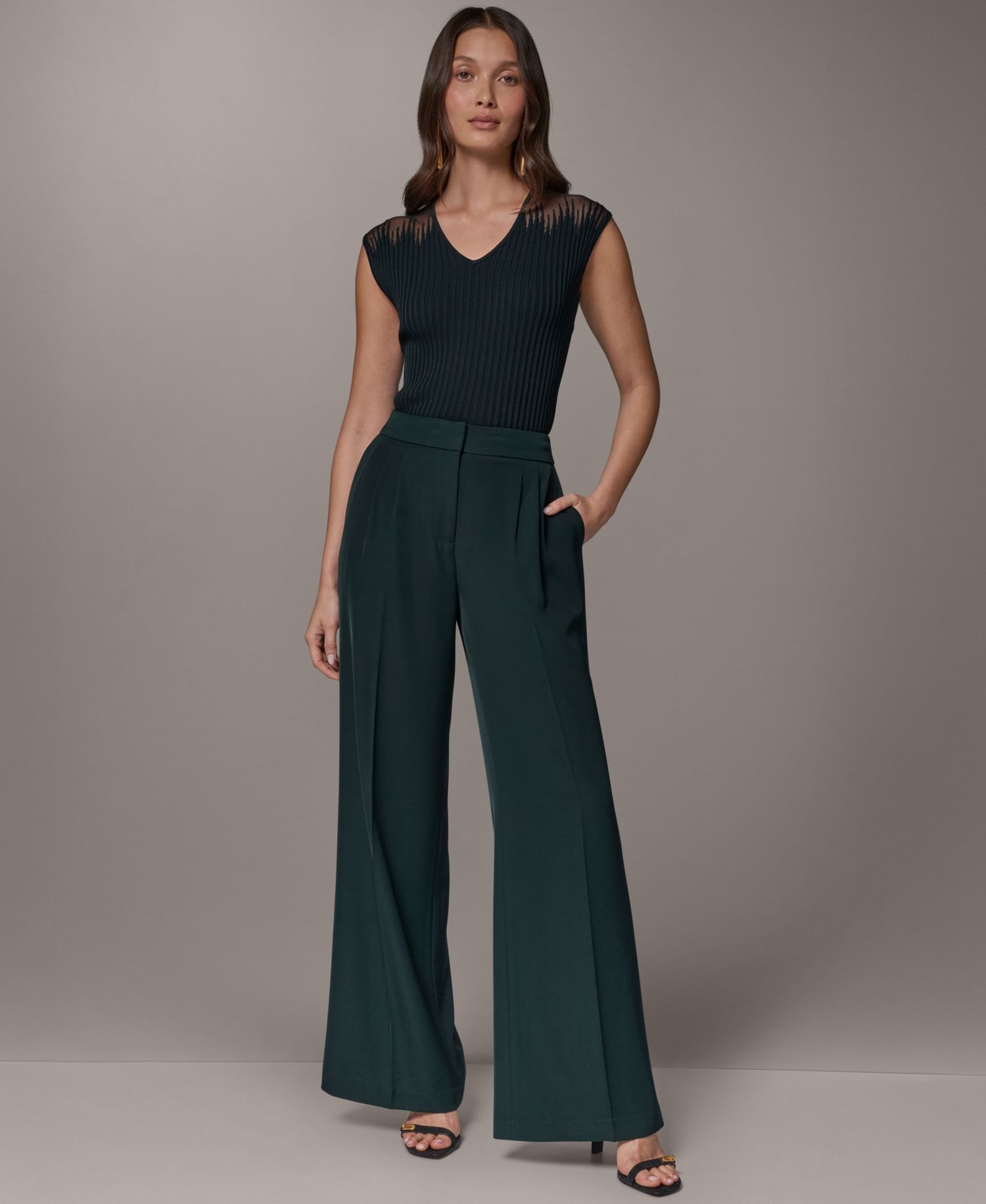 Petite Mid-Rise Wide-Leg Pants