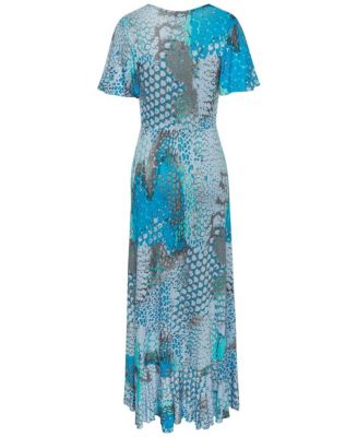 short maxi dresses with sleeves The Black V Neck Floral Sleeve Dress FIND YOUR PERFECT FIT*** Fit Women's Short Sleeve Maxi Dresses