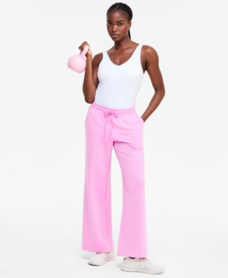 Women's Fleece Open-Hem Wide-Leg Pants