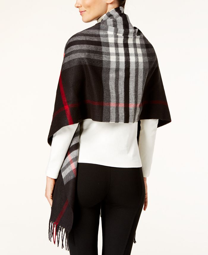 Charter Club Exploded Plaid Blanket Wrap & Scarf in One, Created for