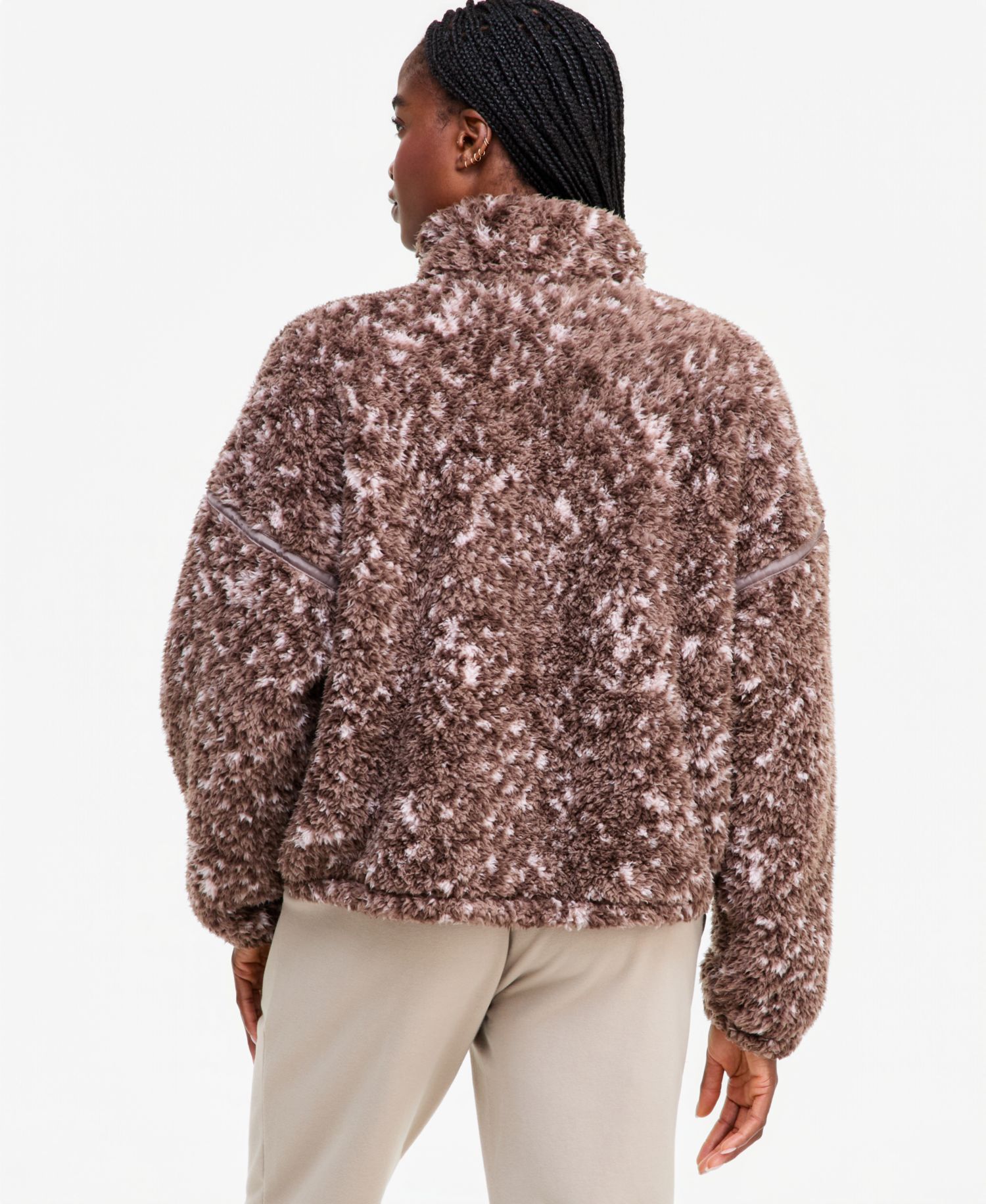 Women's Printed Sherpa Half-Zip Pullover