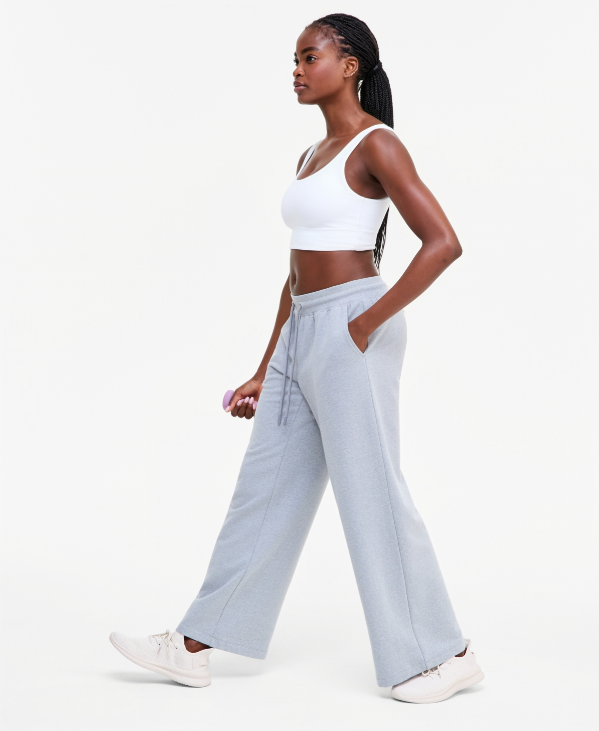 Id Ideology Women's Wide-Leg Fleece Pants, Macy's Exclusive