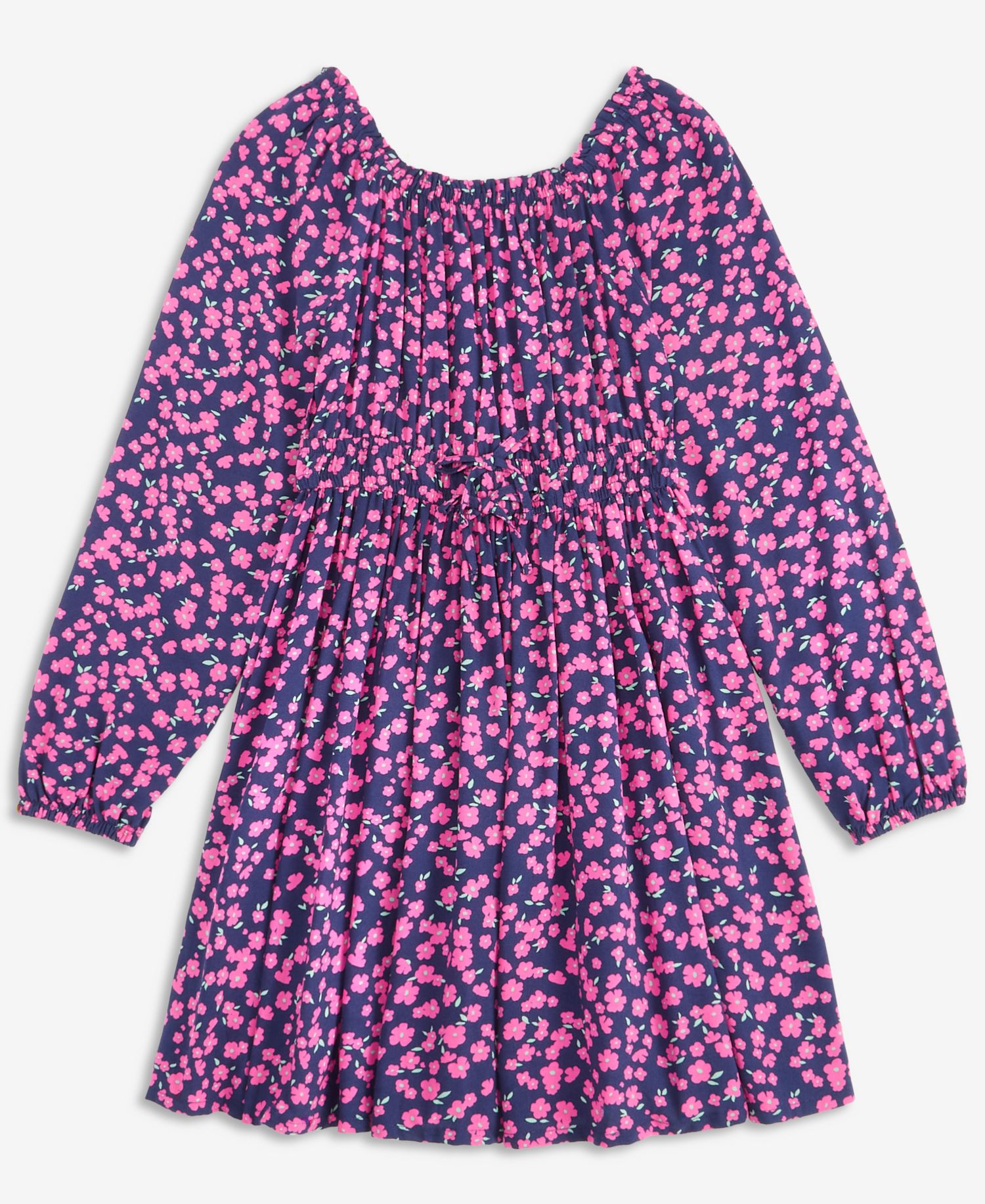 Girls' XS-XL Long-Sleeve Ditsy Garden-Print Dress