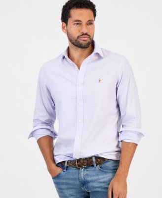Men's Regent Spread-Collar Checked-Oxford Wrinkle-Resistant Dress Shirt