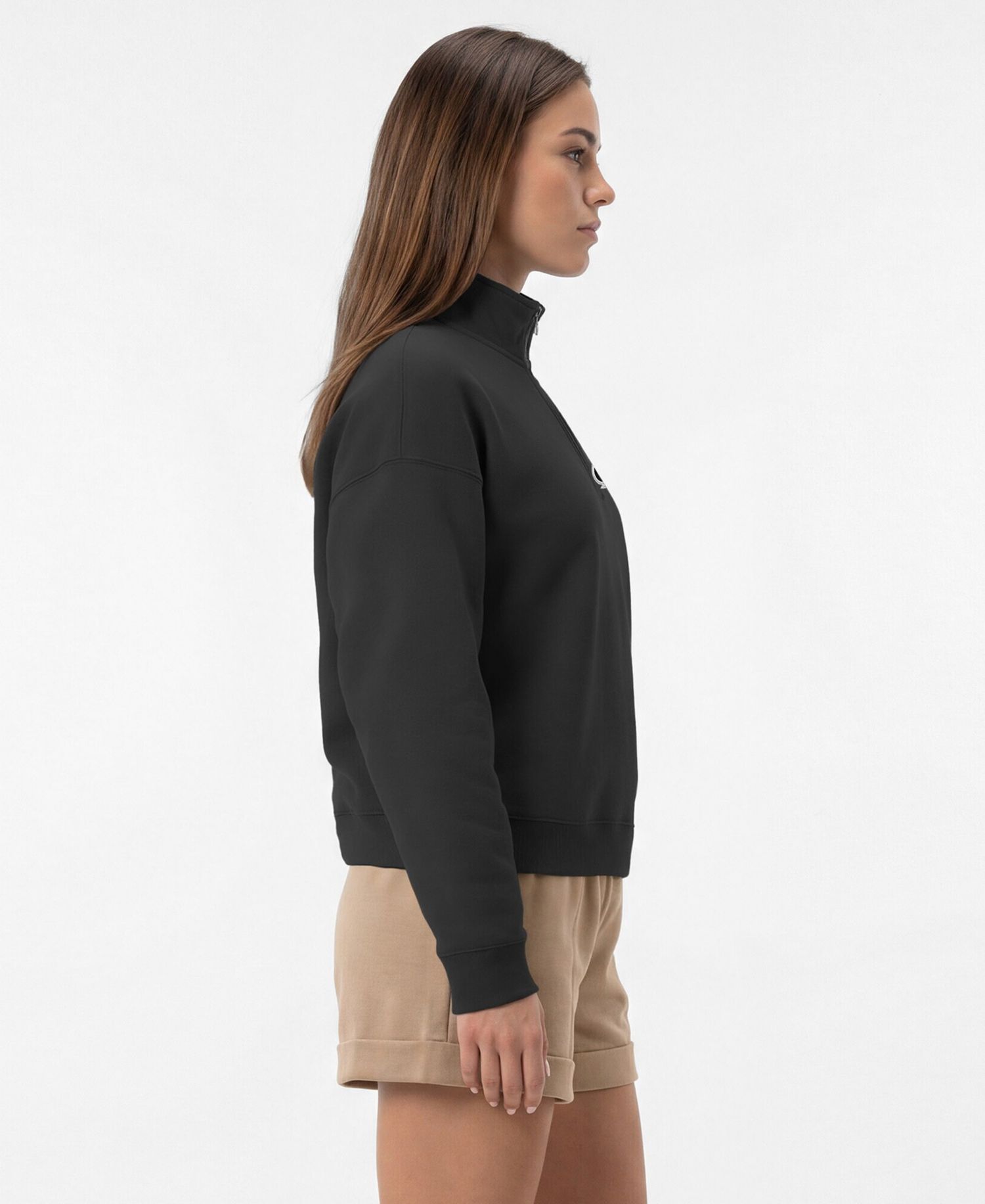 Women's Black Carolina Hurricanes Power blend Quarter-Zip Sweatshirt