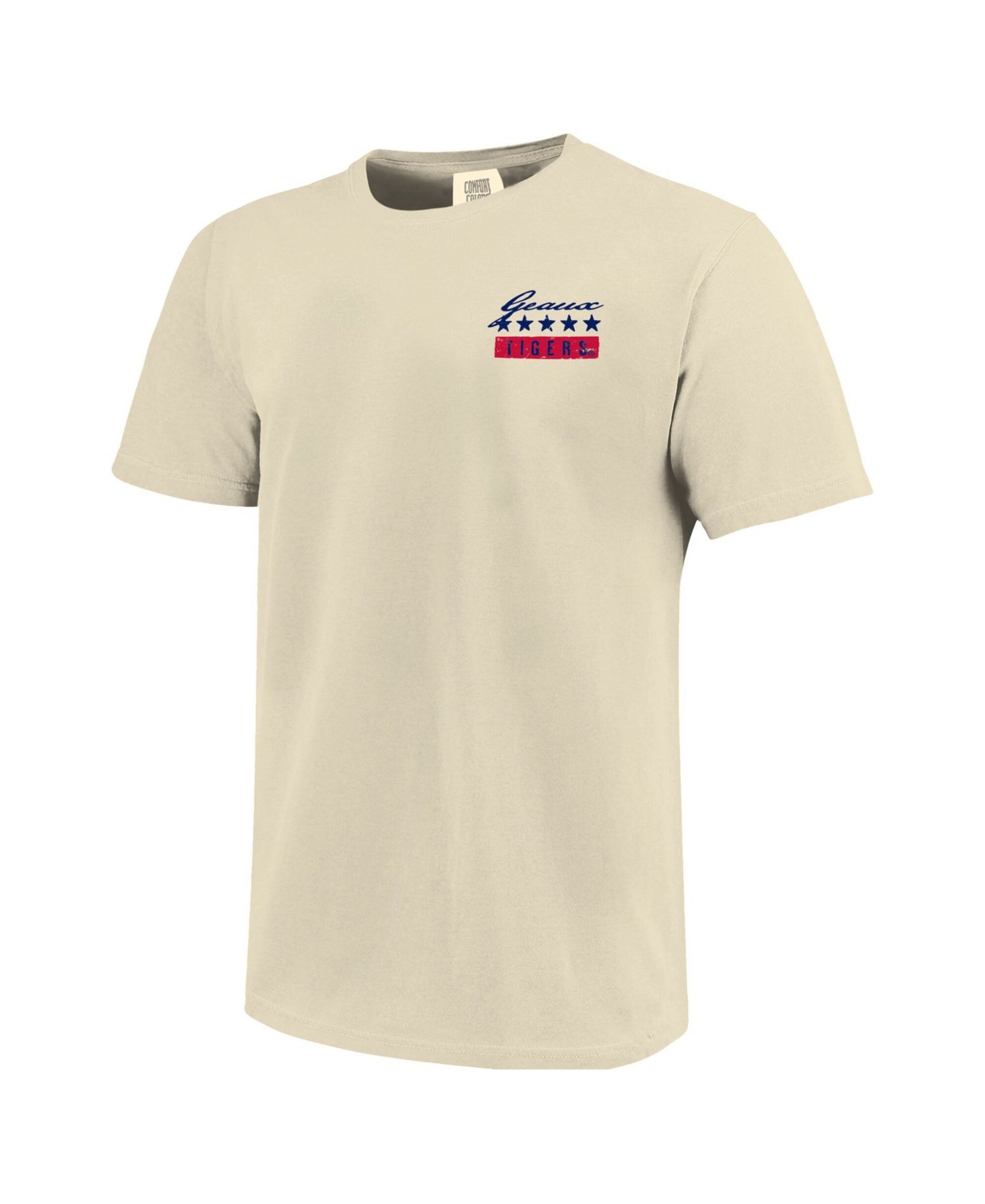 Men's Cream LSU Tigers Uncle Sam Mascot T-Shirt