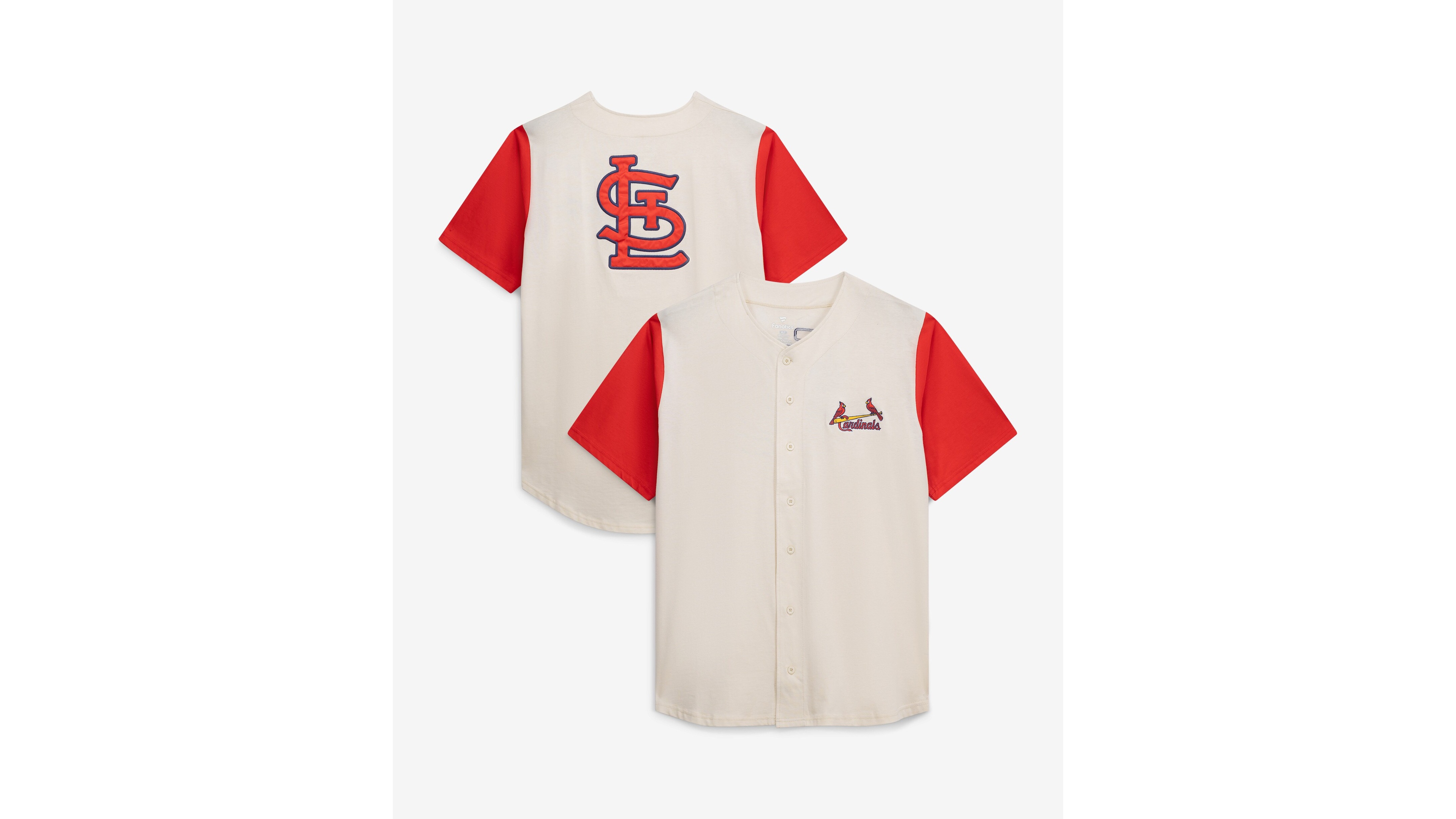 Fanatics Men's Profile Cream St. Louis Cardinals Big Tall Full-Button Jersey