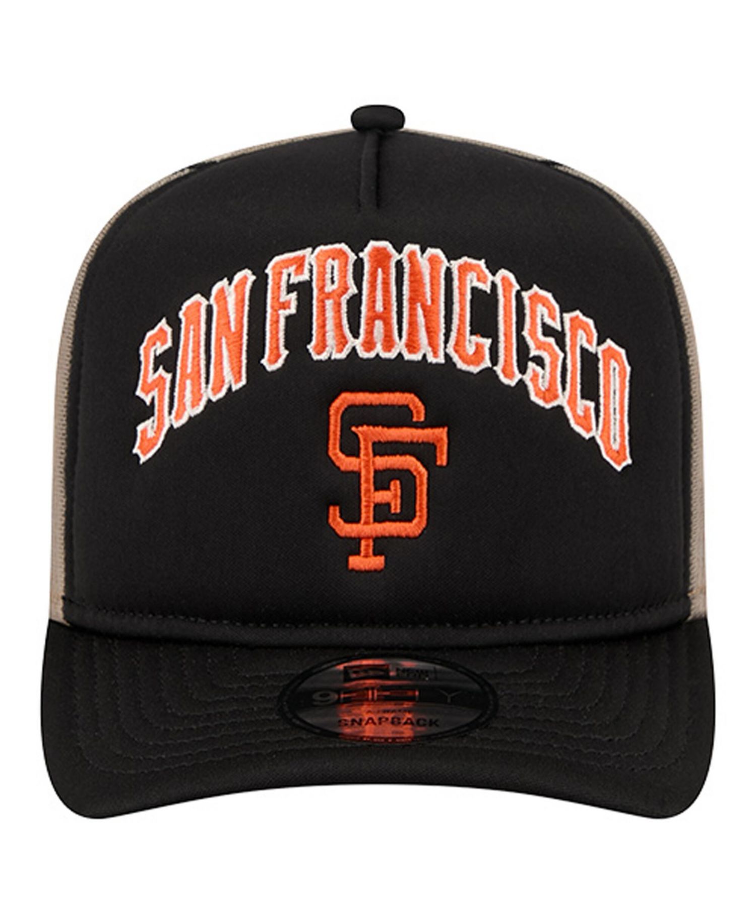 Men's Black San Francisco Giants Vintage Arched Foam Front 9FIFTY A-Frame Adjustable Trucker Hat