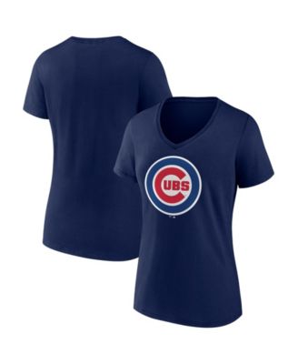 Women's Navy Chicago Cubs V-Neck T-Shirt