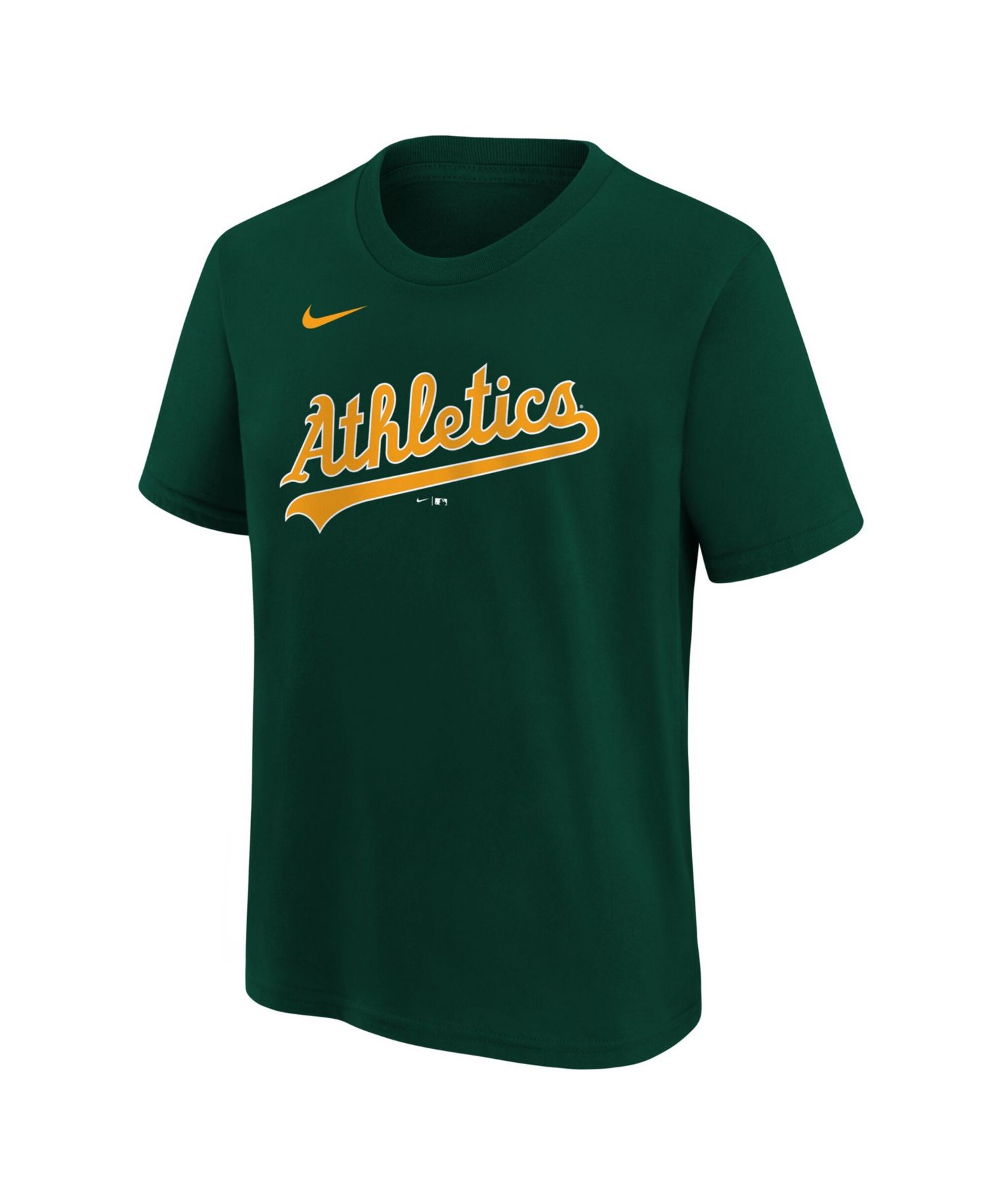 Big Boys and Girls Green Athletics Wordmark T-Shirt