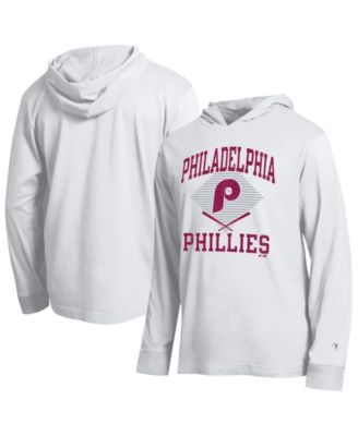 Men's White Philadelphia Phillies Cooperstown Hooded Long-Sleeve T-Shirt
