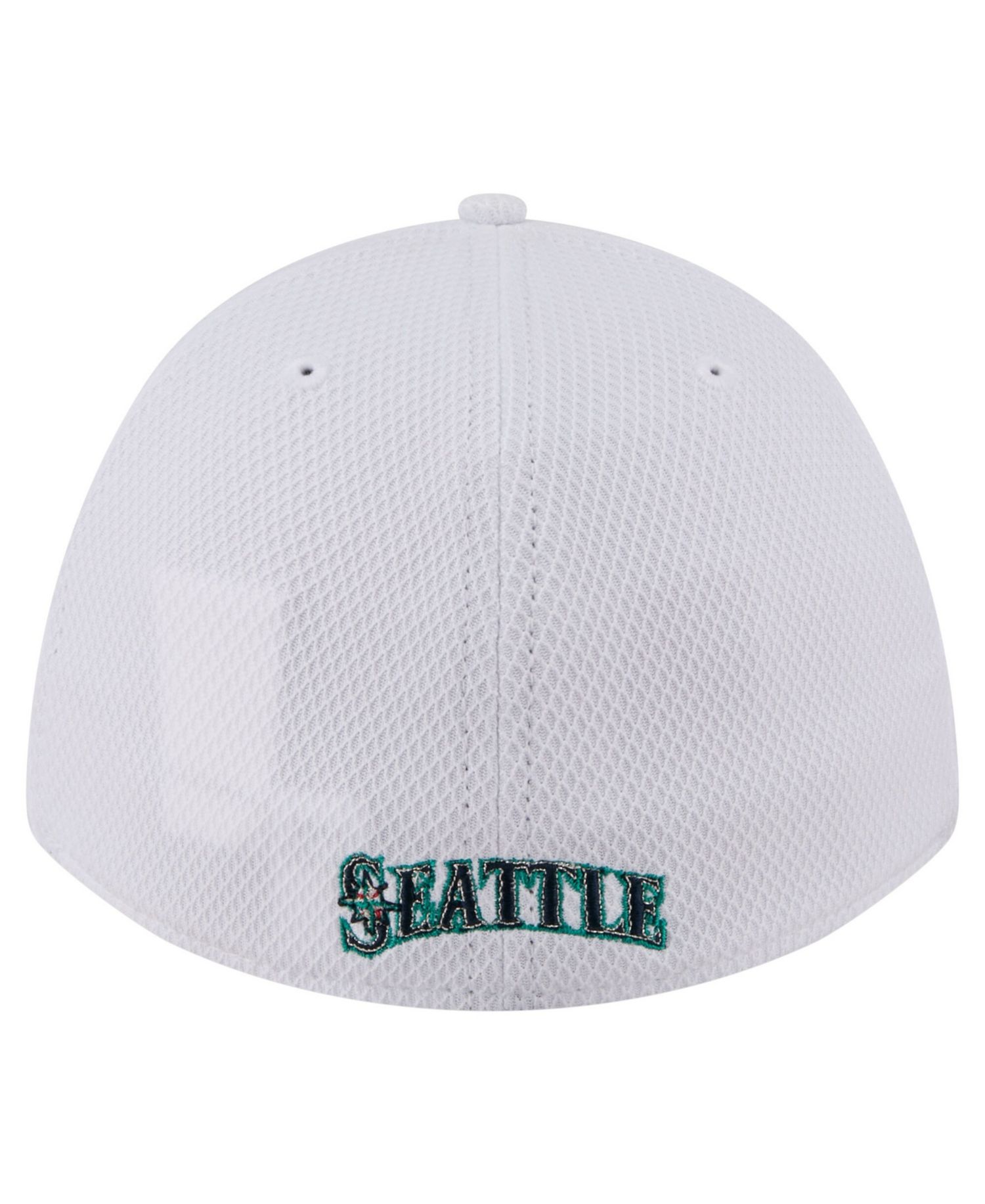 Men's White Seattle Mariners Cut n Sew 39THIRTY Flex Hat