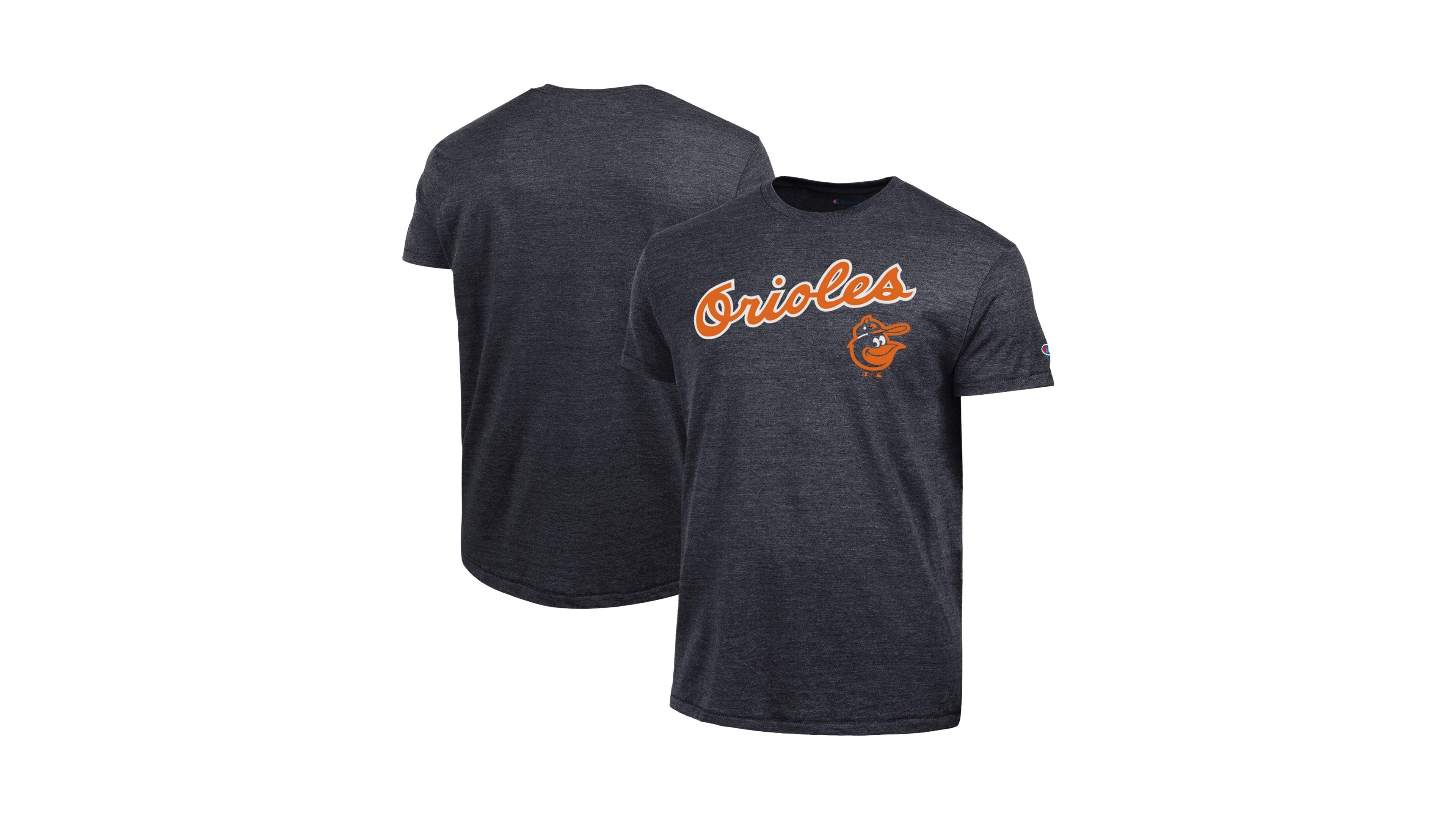 Champion Men's Black Baltimore Orioles Cooperstown Wordmark Lockup Tri-Blend T-Shirt