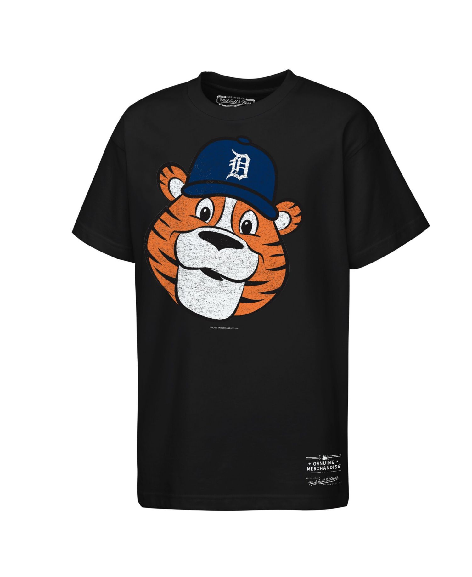 Big Boys and Girls Black Detroit Tigers Big Face Mascot T-Shirt