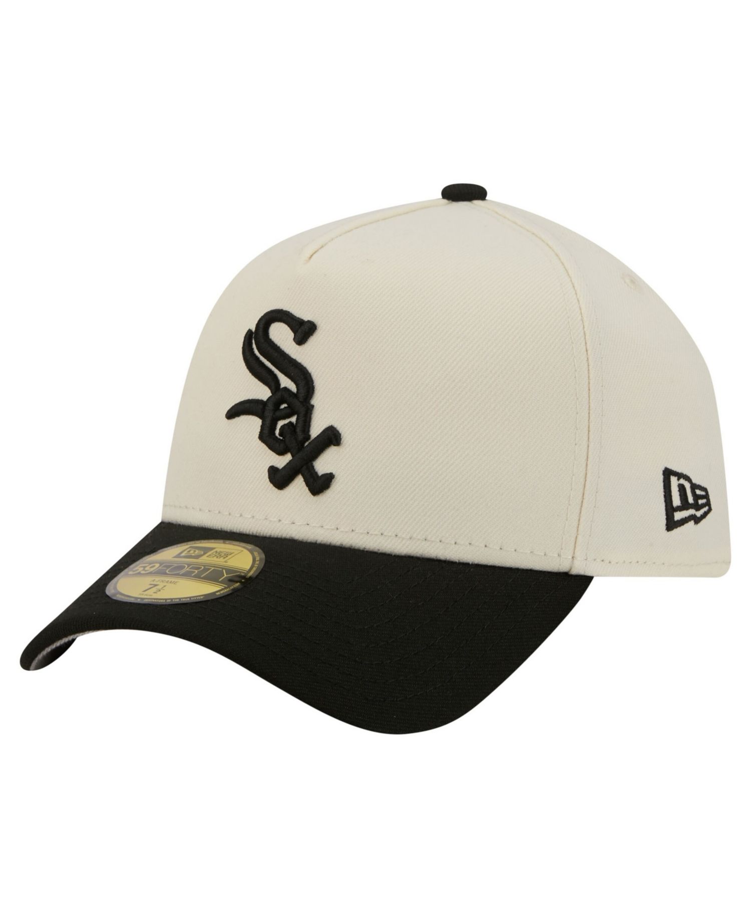 Men's Cream Chicago White Sox Chrome A-Frame 59FORTY Fitted Hat