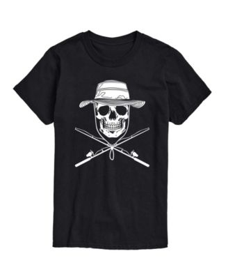 Men's Instant Message Fisherman Skull Crossed Rods Graphic T-Shirt