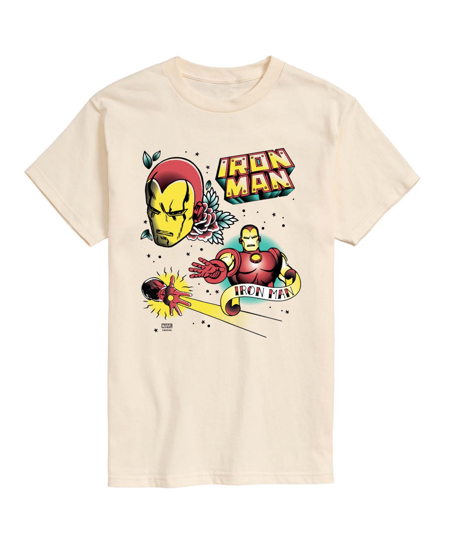 Men's Iron Man Traditional Tattoo Graphic T-Shirt