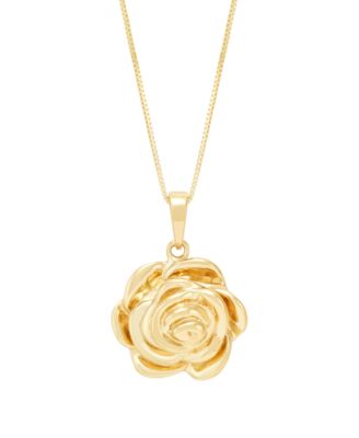 Flower Pendant Necklace in 10k Yellow Gold