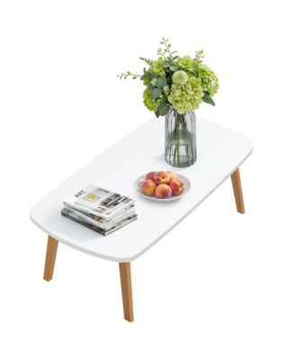 Wooden Folding Coffee Table with Folding Legs No Assembly, Small Spaces Tatami Foldable Table, Large Size Floor Desk