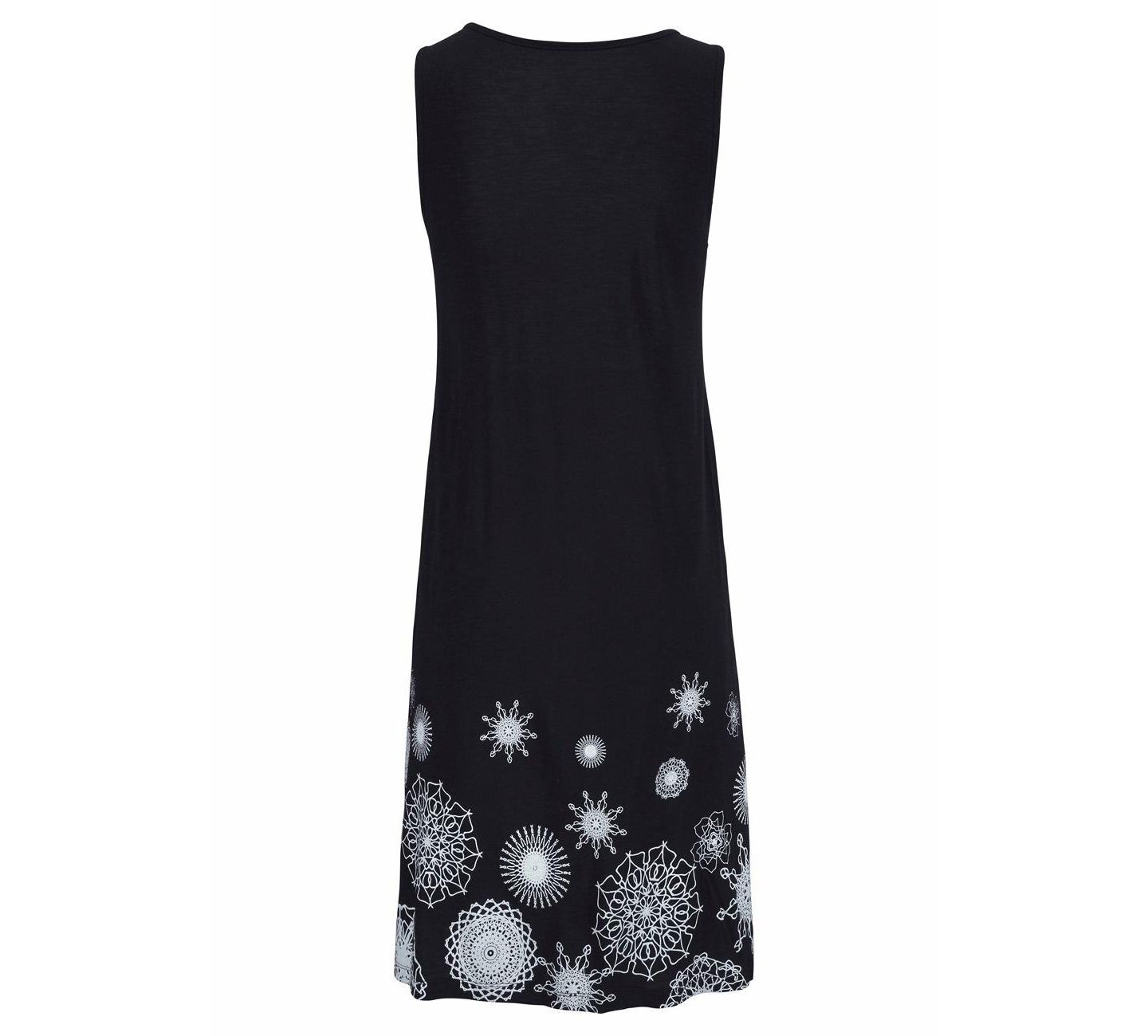 Женское платье LASCANA Viscose Printed Sleeveless Scoop-Neck Short, цвет: Чёрный с принтом — фото 5