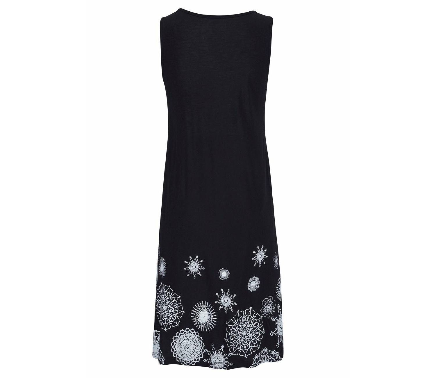 Women's Viscose Printed Sleeveless Scoop-Neck Short Dress