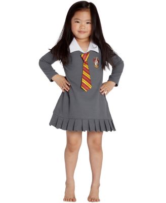 Toddler Girl's (2T-5T) Fleece Hermione Gryffindor Pajama Nightgown Uniform Sleepwear