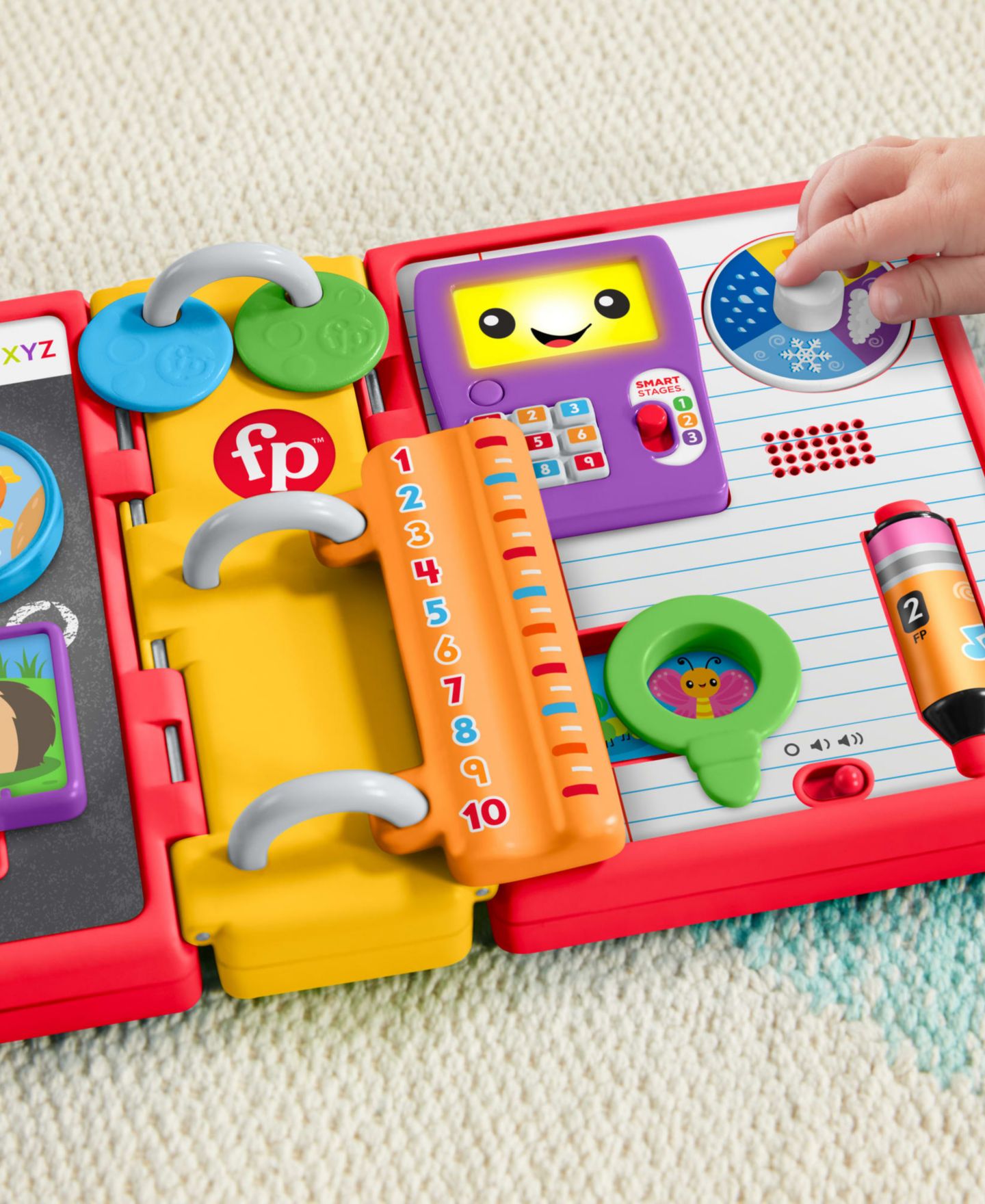 Детская игрушка Fisher Price Laugh and Learn 123 Schoolbook Smart Stages Interactive Book, Ages 6 Months+ — фото 4