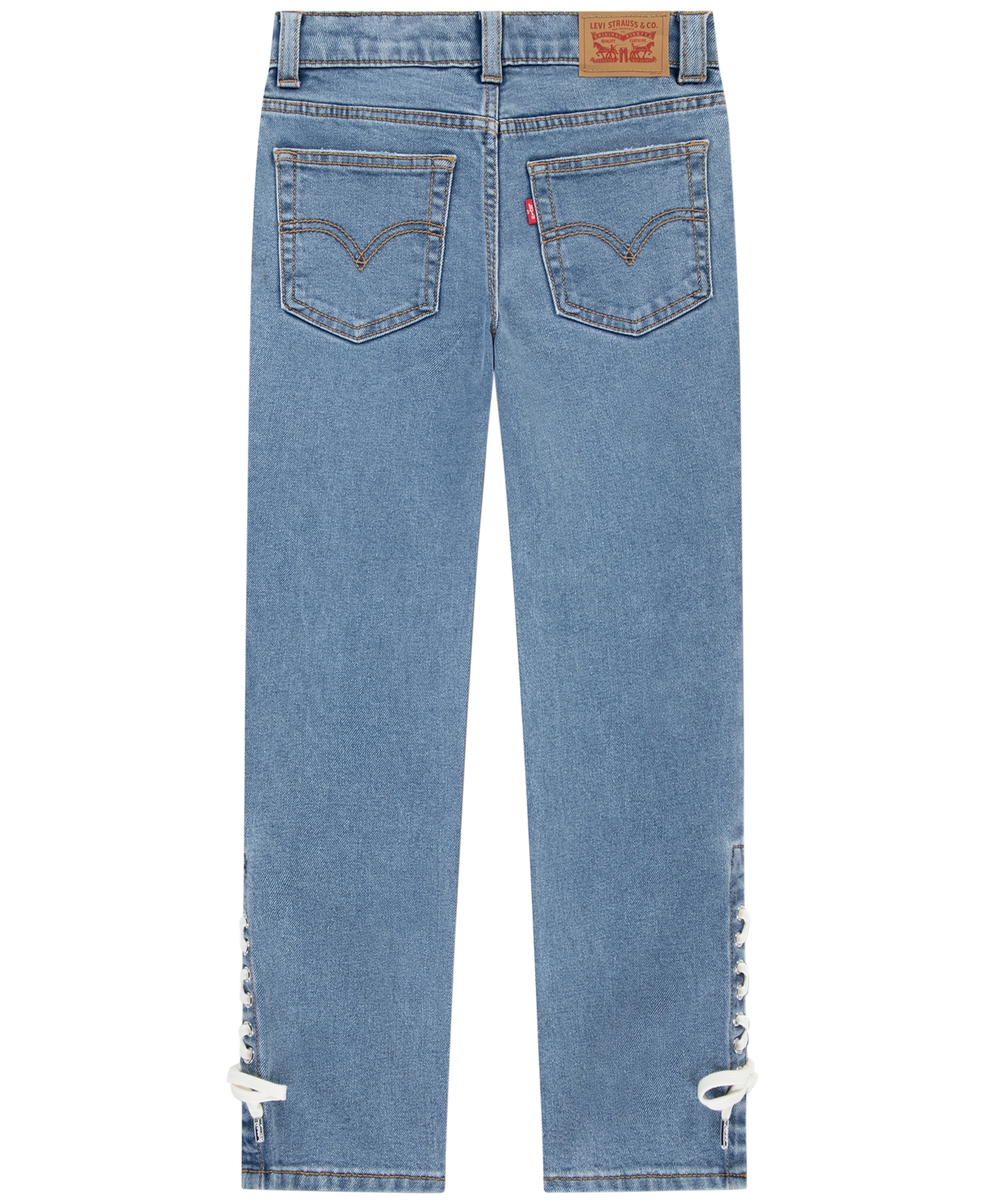Levi's Girls' 7-16 Lace Up High Rise Straight Jeans