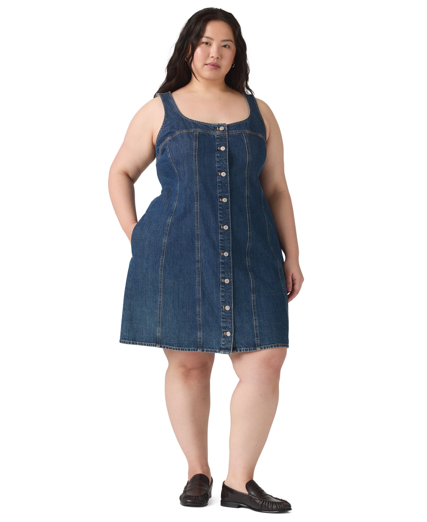 Plus Size Audra Square Neck Mini Tank Dress