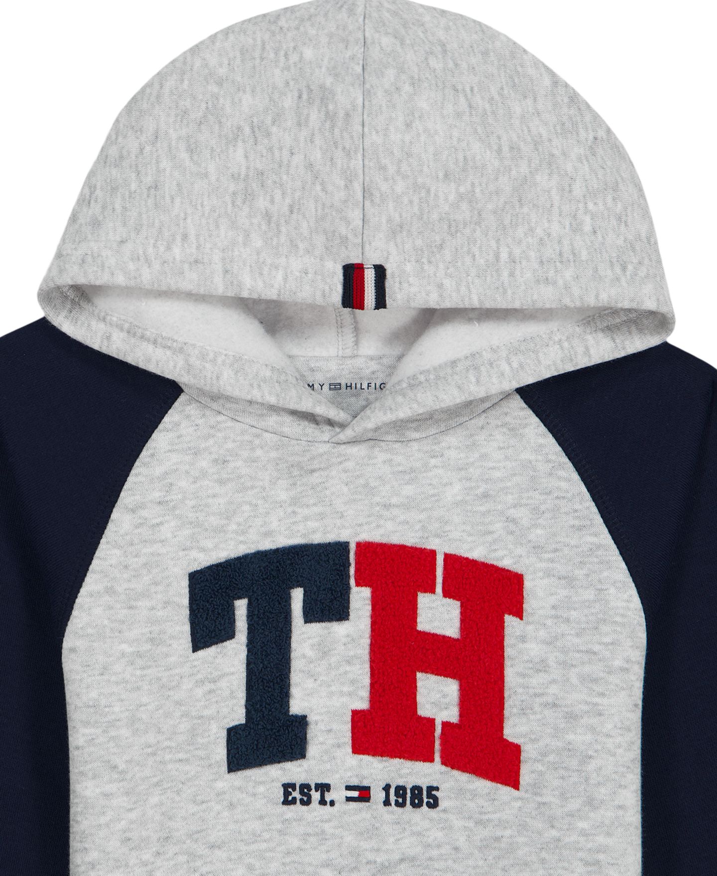 Детский комплект Tommy Hilfiger для малыша: худи с логотипом в цветных блоках и джоггеры, цвет: Серый меланжевый / Тёмно-синий — фото 6