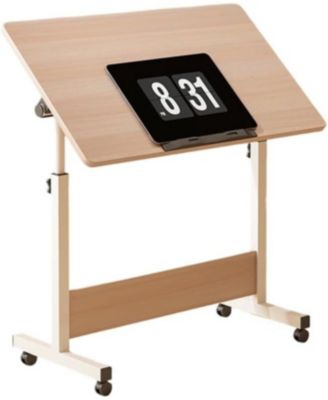 Adjustable Height Standing Desk, Foldable Mobile Desk with Wheels, Portable Rolling Laptop Workstation for Home Office
